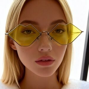 Bold Yellow Geometric Sunglasses